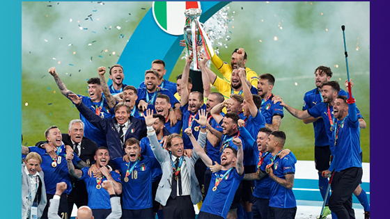 Italia Campione d'Europa . Immagine Sky Sport. a.r.r.