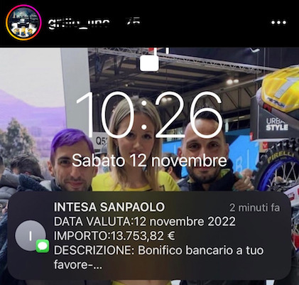 Immagine di un profilo appena violato.