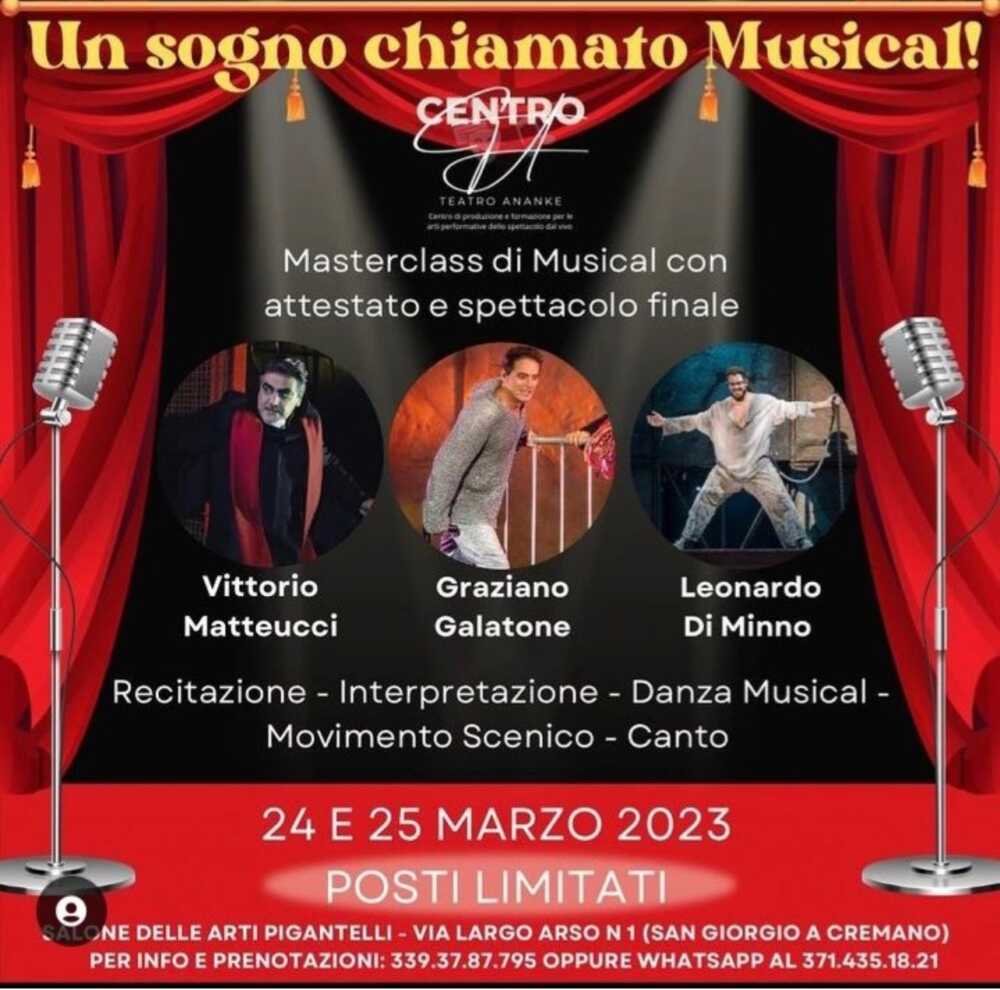 Locandina Un sogno chiamato musical 24 e 25 Marzo.