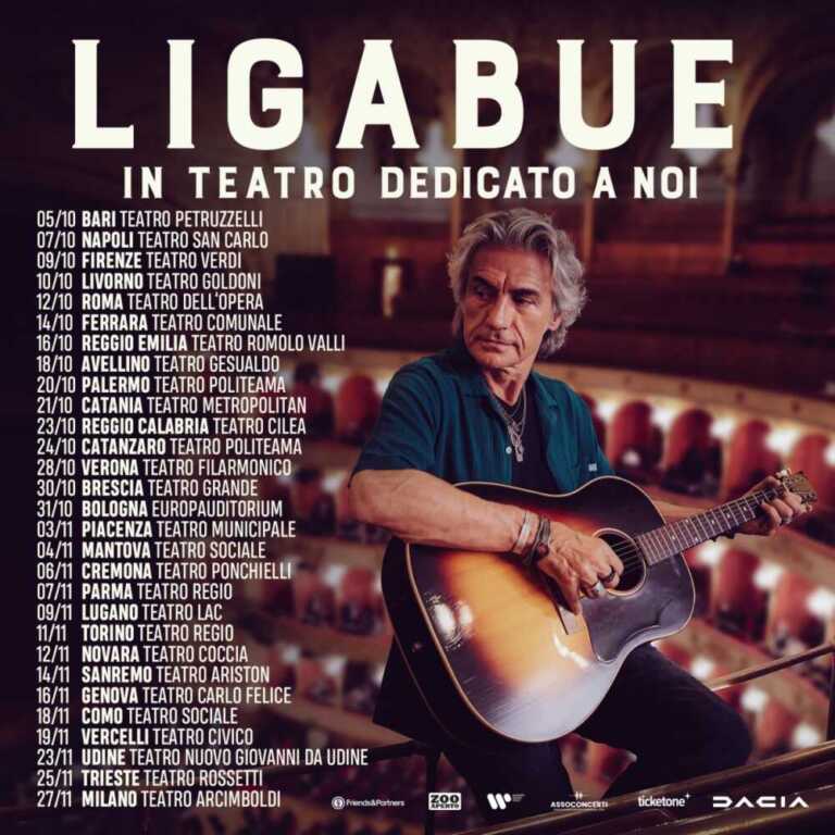Il LIGA torna in teatro…con “LIGABUE IN TEATRO DEDICATO A NOI”: al via l’1 ottobre dalla sua Correggio (Reggio Emilia) con 31 date uniche nei teatri più belli d’Italia!