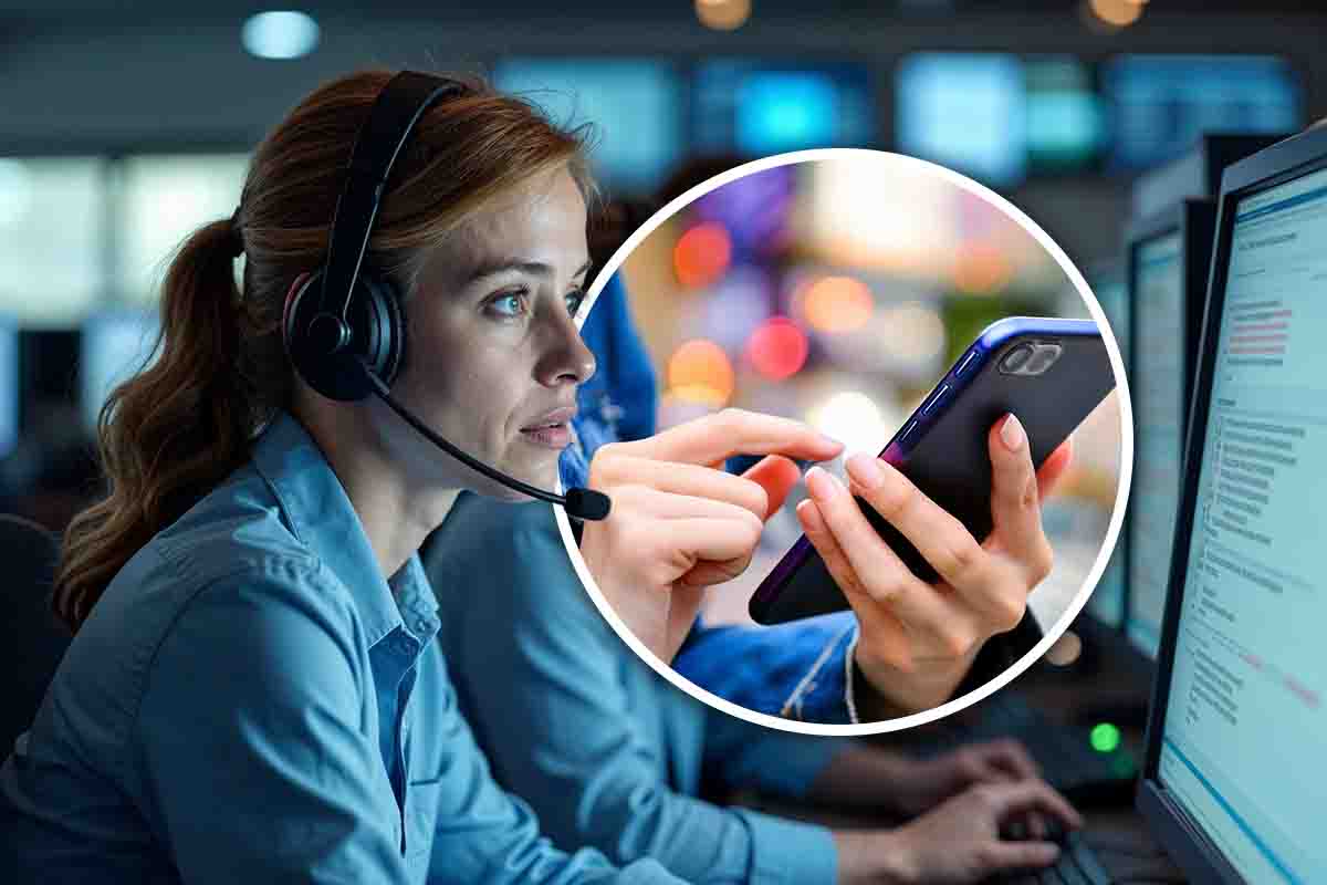 un'addetta al call center